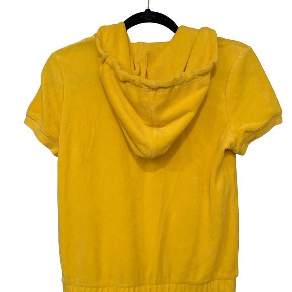 Y2K Juicy Couture Black Label Morning Sunshine Microterry Hooded Romper, Sz S - Picture 7 of 15